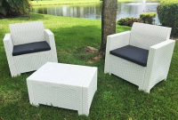 Комплект мебели RATTAN SET NEBRASKA TERRACE из двух кресел и стола, цвет белый