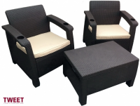 Комплект TWEET Balcony Set из двух кресел и стола, цвет венге