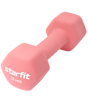 Гантель неопреновая STARFIT DB-201 3 кг, коралловый.