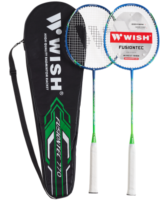 Набор для бадминтона Fusiontec 770K, 2 ракетки, синий/зеленый