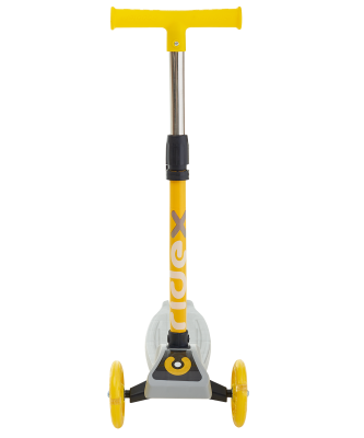 БЕЗ УПАКОВКИ Самокат 3-колесный Loop, 120/70 мм, серый/желтый