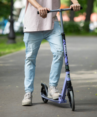 БЕЗ УПАКОВКИ Самокат 2-колесный Stealth 230/200 мм, фиолетовый
