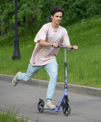 БЕЗ УПАКОВКИ Самокат 2-колесный Stealth 230/200 мм, фиолетовый