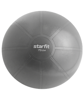 БЕЗ УПАКОВКИ Фитбол высокой плотности GB-107 антивзрыв, 1400 гр, серый, 75 см