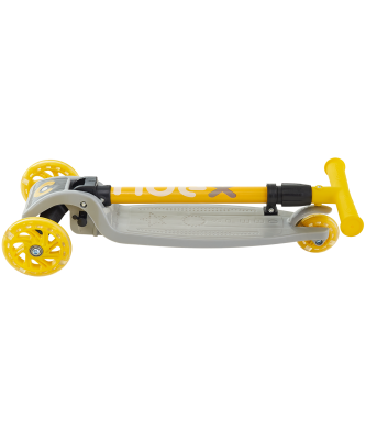 БЕЗ УПАКОВКИ Самокат 3-колесный Loop, 120/70 мм, серый/желтый