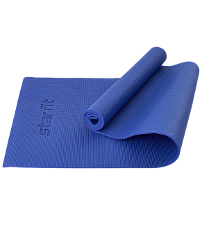 Коврик для йоги и фитнеса FM-101, PVC, 183x61x0,8 см, темно-синий