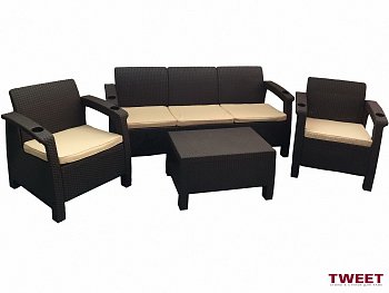 Комплект мебели из дивана, 2 кресел и стола TWEET Terrace Set Max
